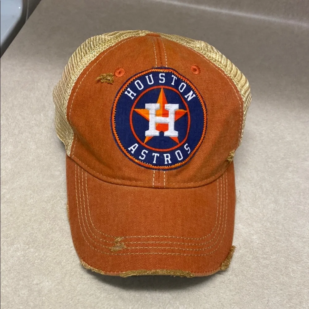 Houston Astros Orange and Tan Cap good condition. - Picture 1 of 4